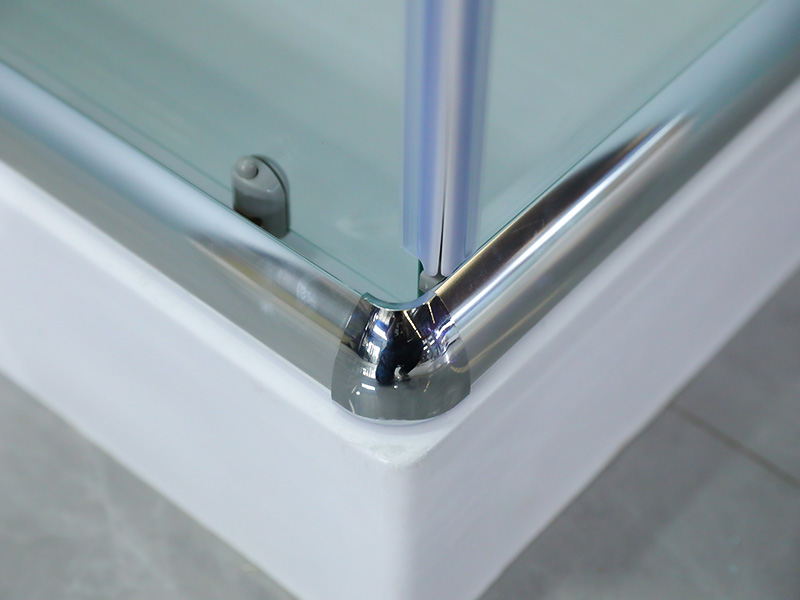 RE Chrome Aluminium Frame Tempered Glass Square Illapsing Shower Clausura Cum Tray RE Chrome Aluminium Frame Tempered Glass Square Illapsing Shower Clausura Cum Tray