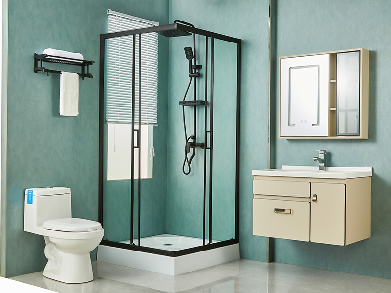 SQ Imber PROLAPSIO Clausura, Vitrum temperatum Serenum, Aluminium Nigrum Profile, Duplex perforata manubrio, cum Tray