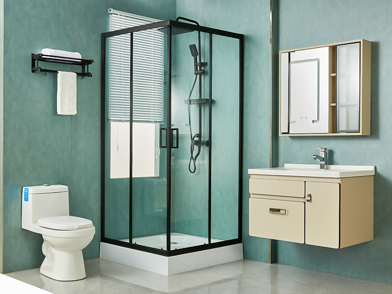 SQ Imber PROLAPSIO Clausura, Vitrum temperatum Serenum, Aluminium Nigrum Profile, Duplex perforata manubrio, cum Tray SQ Imber PROLAPSIO Clausura, Vitrum temperatum Serenum, Aluminium Nigrum Profile, Duplex perforata manubrio, cum Tray