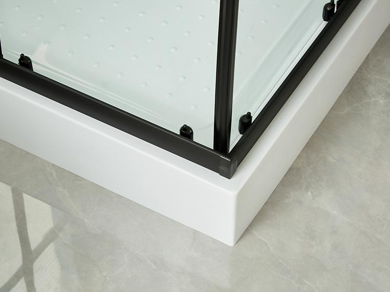 SQ Imber PROLAPSIO Clausura, Vitrum temperatum Serenum, Aluminium Nigrum Profile, Duplex perforata manubrio, cum Tray SQ Imber PROLAPSIO Clausura, Vitrum temperatum Serenum, Aluminium Nigrum Profile, Duplex perforata manubrio, cum Tray