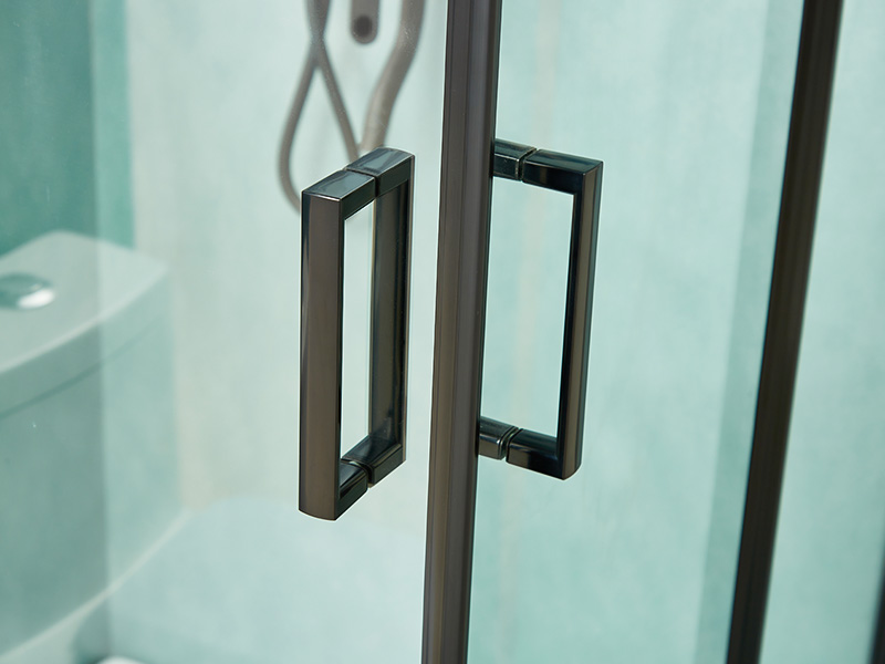 SQ Imber PROLAPSIO Clausura, Vitrum temperatum Serenum, Aluminium Nigrum Profile, Duplex perforata manubrio, cum Tray SQ Imber PROLAPSIO Clausura, Vitrum temperatum Serenum, Aluminium Nigrum Profile, Duplex perforata manubrio, cum Tray