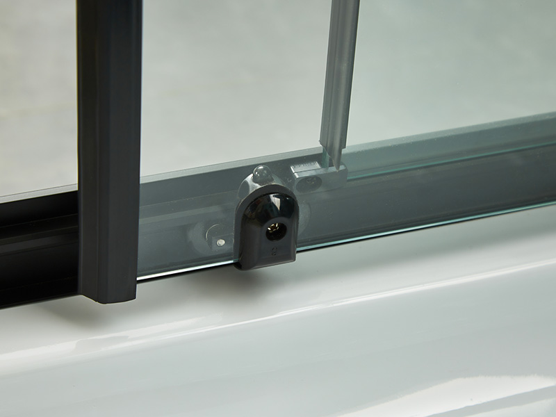 SQ Imber PROLAPSIO Clausura, Vitrum temperatum Serenum, Aluminium Nigrum Profile, Duplex perforata manubrio, cum Tray SQ Imber PROLAPSIO Clausura, Vitrum temperatum Serenum, Aluminium Nigrum Profile, Duplex perforata manubrio, cum Tray