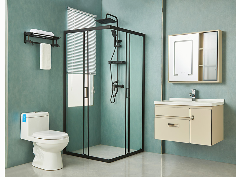 SQ Imber PROLAPSIO Clausura, Vitrum temperatum Serenum, Aluminium Nigrum Profile, Duplex perforata manubrio, cum Tray SQ Imber PROLAPSIO Clausura, Vitrum temperatum Serenum, Aluminium Nigrum Profile, Duplex perforata manubrio, cum Tray