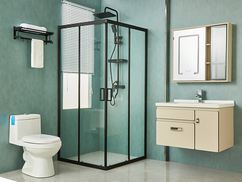 SQ Imber PROLAPSIO Clausura, Vitrum temperatum Serenum, Aluminium Nigrum Profile, Duplex perforata manubrio, cum Tray SQ Imber PROLAPSIO Clausura, Vitrum temperatum Serenum, Aluminium Nigrum Profile, Duplex perforata manubrio, cum Tray