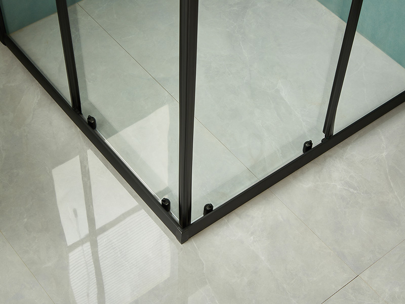 SQ Imber PROLAPSIO Clausura, Vitrum temperatum Serenum, Aluminium Nigrum Profile, Duplex perforata manubrio, cum Tray SQ Imber PROLAPSIO Clausura, Vitrum temperatum Serenum, Aluminium Nigrum Profile, Duplex perforata manubrio, cum Tray