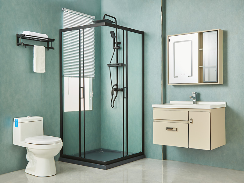 SQ Imber PROLAPSIO Clausura, Vitrum temperatum Serenum, Aluminium Nigrum Profile, Duplex perforata manubrio, cum Tray SQ Imber PROLAPSIO Clausura, Vitrum temperatum Serenum, Aluminium Nigrum Profile, Duplex perforata manubrio, cum Tray