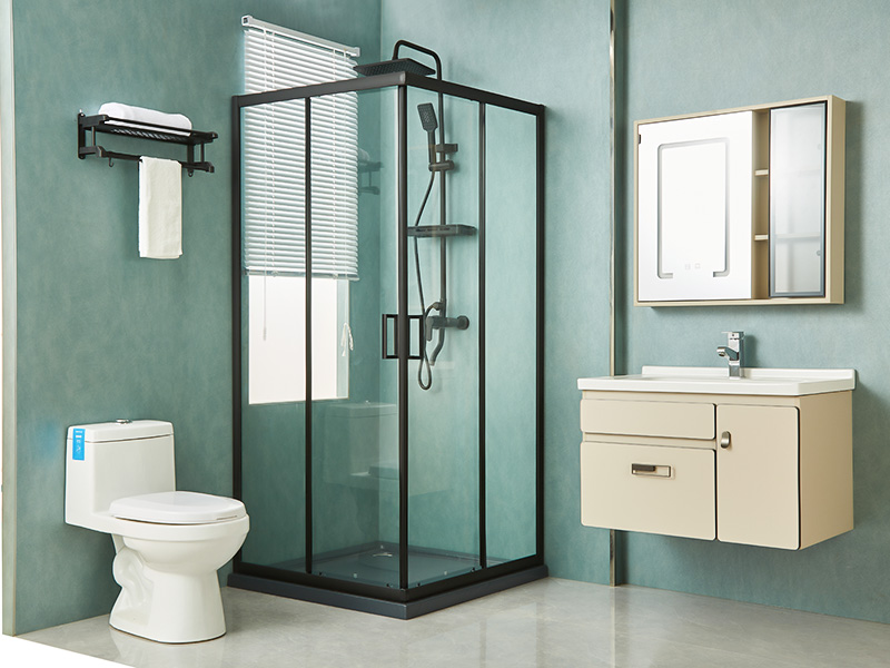 SQ Imber PROLAPSIO Clausura, Vitrum temperatum Serenum, Aluminium Nigrum Profile, Duplex perforata manubrio, cum Tray SQ Imber PROLAPSIO Clausura, Vitrum temperatum Serenum, Aluminium Nigrum Profile, Duplex perforata manubrio, cum Tray