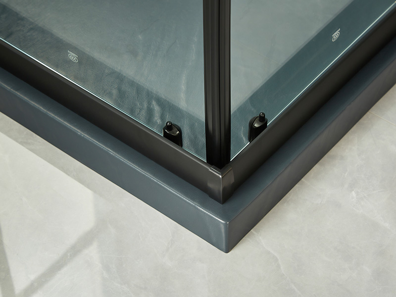 SQ Imber PROLAPSIO Clausura, Vitrum temperatum Serenum, Aluminium Nigrum Profile, Duplex perforata manubrio, cum Tray SQ Imber PROLAPSIO Clausura, Vitrum temperatum Serenum, Aluminium Nigrum Profile, Duplex perforata manubrio, cum Tray