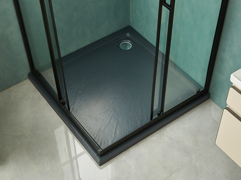 SQ Imber PROLAPSIO Clausura, Vitrum temperatum Serenum, Aluminium Nigrum Profile, Duplex perforata manubrio, cum Tray SQ Imber PROLAPSIO Clausura, Vitrum temperatum Serenum, Aluminium Nigrum Profile, Duplex perforata manubrio, cum Tray