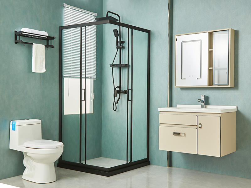 SQ Imber PROLAPSIO Clausura, Vitrum temperatum Serenum, Aluminium Nigrum Profile, Duplex perforata manubrio, cum Tray SQ Imber PROLAPSIO Clausura, Vitrum temperatum Serenum, Aluminium Nigrum Profile, Duplex perforata manubrio, cum Tray