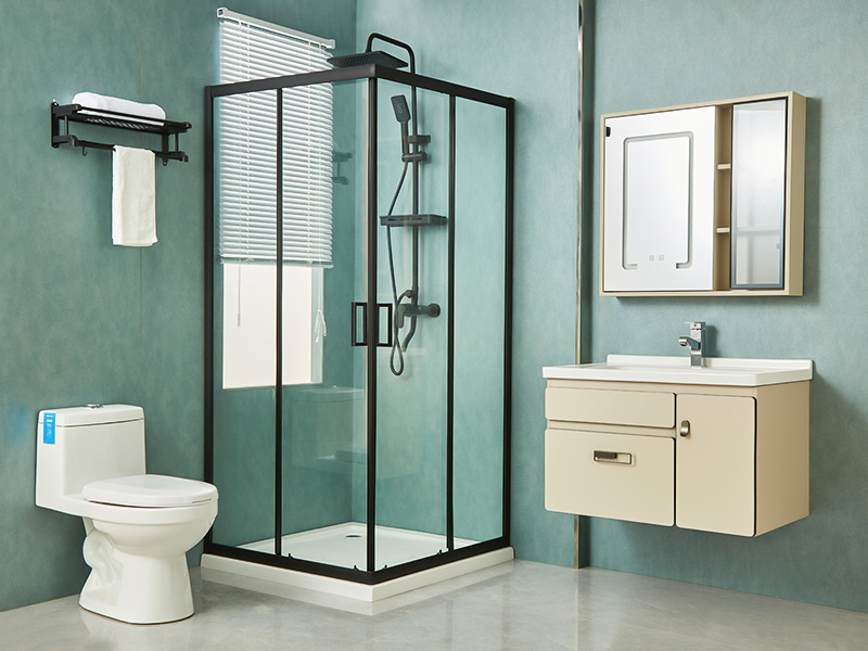 SQ Imber PROLAPSIO Clausura, Vitrum temperatum Serenum, Aluminium Nigrum Profile, Duplex perforata manubrio, cum Tray SQ Imber PROLAPSIO Clausura, Vitrum temperatum Serenum, Aluminium Nigrum Profile, Duplex perforata manubrio, cum Tray