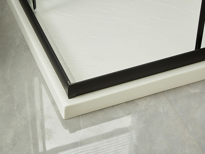 SQ Imber PROLAPSIO Clausura, Vitrum temperatum Serenum, Aluminium Nigrum Profile, Duplex perforata manubrio, cum Tray SQ Imber PROLAPSIO Clausura, Vitrum temperatum Serenum, Aluminium Nigrum Profile, Duplex perforata manubrio, cum Tray