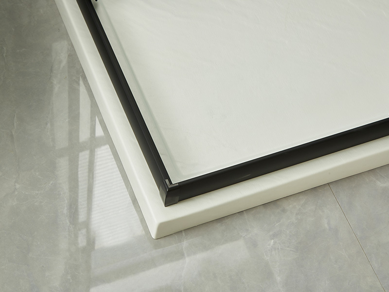 SQ Imber PROLAPSIO Clausura, Vitrum temperatum Serenum, Aluminium Nigrum Profile, Duplex perforata manubrio, cum Tray SQ Imber PROLAPSIO Clausura, Vitrum temperatum Serenum, Aluminium Nigrum Profile, Duplex perforata manubrio, cum Tray