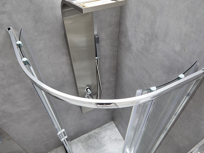 SE Imber clausura illapsum, Vitrum Temperatum Serenum, Chrome Aluminium Profile, Duplex perforata manubrio, Sine Tray SE Imber clausura illapsum, Vitrum Temperatum Serenum, Chrome Aluminium Profile, Duplex perforata manubrio, Sine Tray