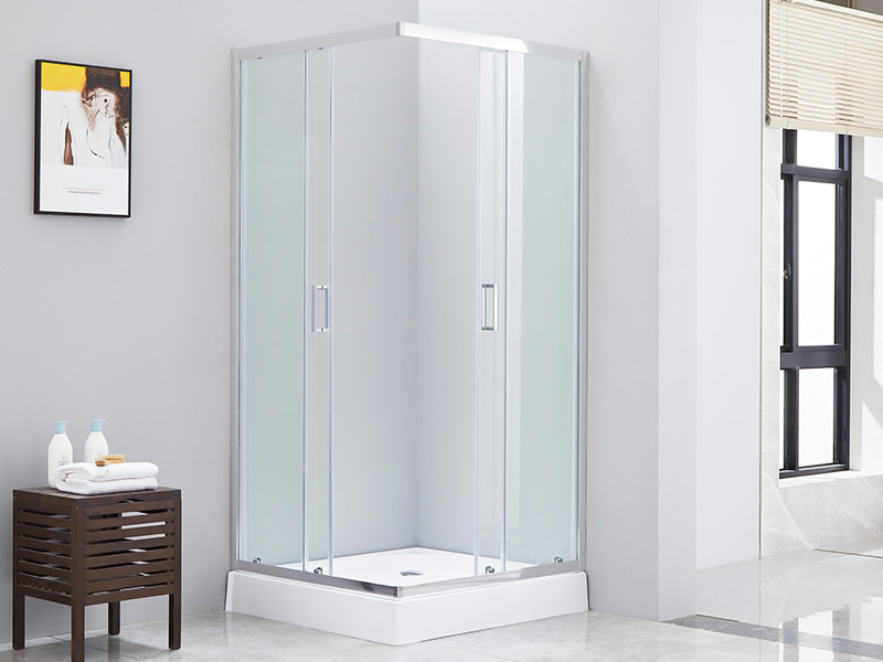 SQ^ Serena Temperata Glass Bathroom Illapsum imbrem clausurae, Cum Tray