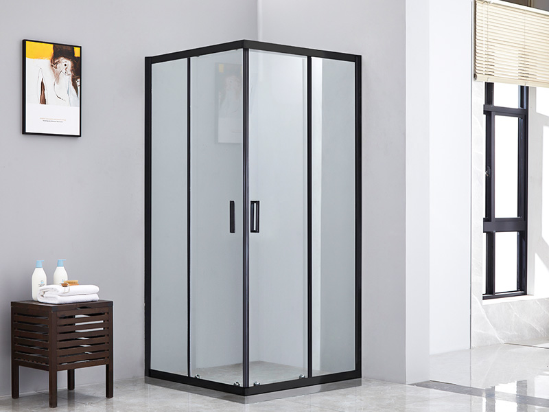 SQ Imber PROLAPSIO Clausura, Vitrum Serenum Temperatum, Aluminium Nigrum Profile, Duplex perforata manubrio, Sine Tray