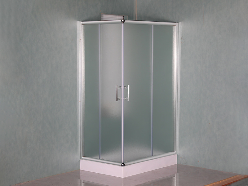 RE PROLAPSIO Shower Enclosusre, Matt Tempered Glass, Chrome Aluminium Profile, Duplex perforata manubrio, cum Tray