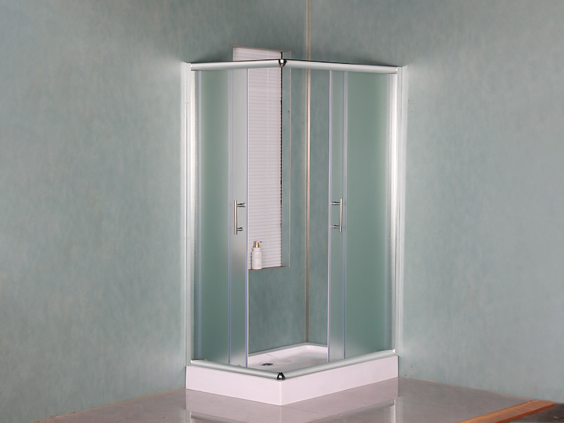 RE PROLAPSIO Shower Enclosusre, Matt Tempered Glass, Chrome Aluminium Profile, Duplex perforata manubrio, cum Tray RE PROLAPSIO Shower Enclosusre, Matt Tempered Glass, Chrome Aluminium Profile, Duplex perforata manubrio, cum Tray