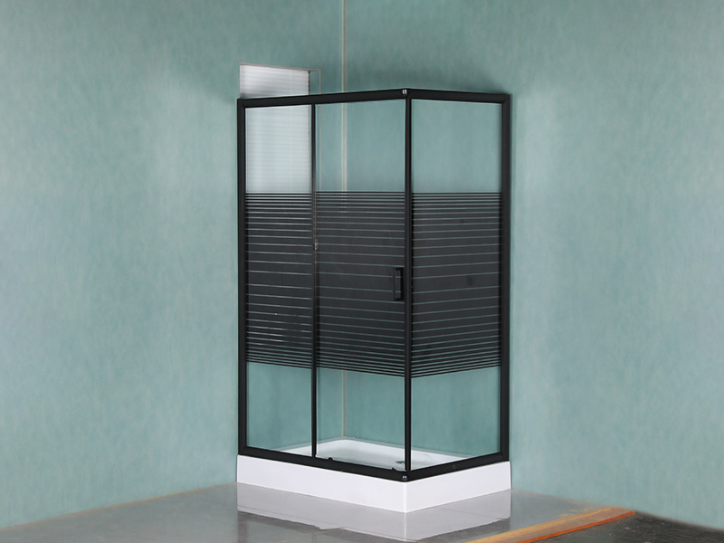 RE Imber clausura illapsum, Vitrum Temperatum Serenum Cum Typographia, Nigro Aluminium Profile, Duplex perforata manubrio cum Tray