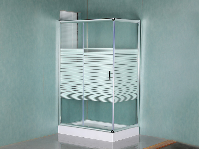 RE Chrome Aluminium Frame Tempered Glass Square Illapsing Shower Clausura Cum Tray