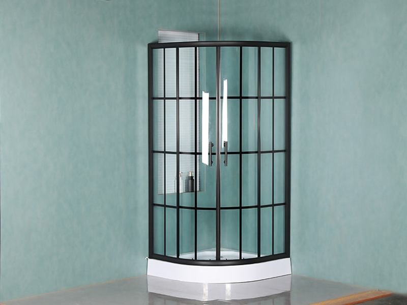 SE Arcus Shape Tempered Glass Bathroom Double Sliding Shower Closure